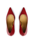 Decolletè classico in pelle rossa con tacco stiletto 100 mm