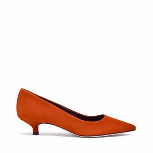 Décolleté Camoscio Mattone, stiletto 30mm