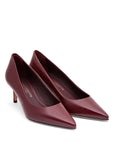 Classic Terra d'Umbria suede pump with green lining and 50 mm stiletto heel