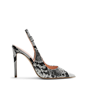 Slingback Pitone Grigio, stiletto 100mm