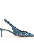 Classic Terra d'Umbria suede pump with green lining and 50 mm stiletto heel