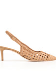 Classic Terra d'Umbria suede pump with green lining and 50 mm stiletto heel