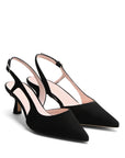 Chanel Wildleder Schwarz und Futter Rosa mit Absatz 55 mm