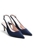 Wildleder-Pumps von Chanel in Abyss mit Puderfutter und 55 mm Absatz