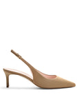 Chanel aus Wildleder, Holz und rosa Futter mit 55 mm Absatz