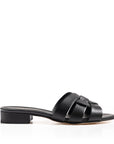 Sandali in Pelle Bottolata Nera tacco 30 mm