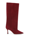Stivali in camoscio ciliegie con tacco stiletto 70 mm