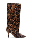 Stivali in camoscio stampa jaguar con tacco stiletto 70 mm