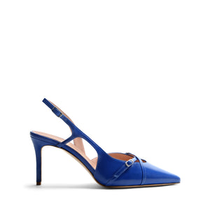 Slingback Nappa Cobalto, stiletto 70mm