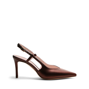 Slingback Laminata Bronzo, stiletto 70mm