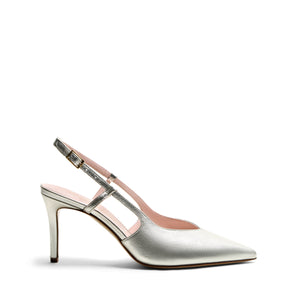 Slingback Laminata Argento, stiletto 70mm
