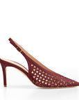 Slingback Camoscio Traforato Bordò, stiletto 70mm