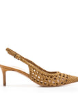 Chanel intrecciata Miele fodera rosa tacco stiletto 50mm