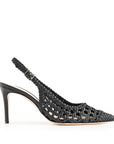 Chanel geflochten, schwarz, rosafarbenes Futter, 70 mm Stilettoabsatz