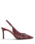 Chanel geflochtenes Leder Bordeauxrosa Innenfutter Stilettoabsatz 70 mm