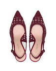 Chanel geflochtenes Leder Bordeauxrosa Innenfutter Stilettoabsatz 70 mm