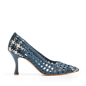 Décolleté Intrecciata Blu e Azzurro, rocchetto 70mm