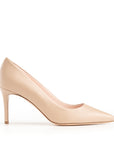 Nudefarbener Pumps aus Nappaleder mit rosa Futter und 100 mm Stilettoabsatz