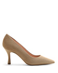 Wildleder-Pumps in Sand und rosa Futter mit 70 mm Absatz