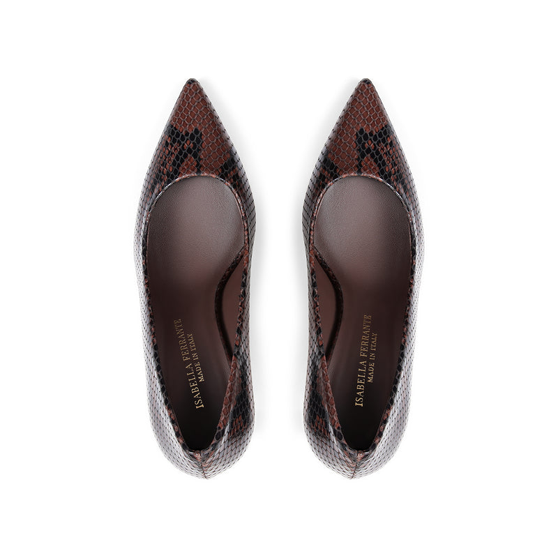 Décolleté Pitone Moro, stiletto 70mm