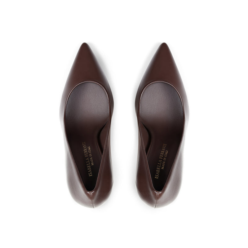Décolleté Nappa Moka, stiletto 100mm