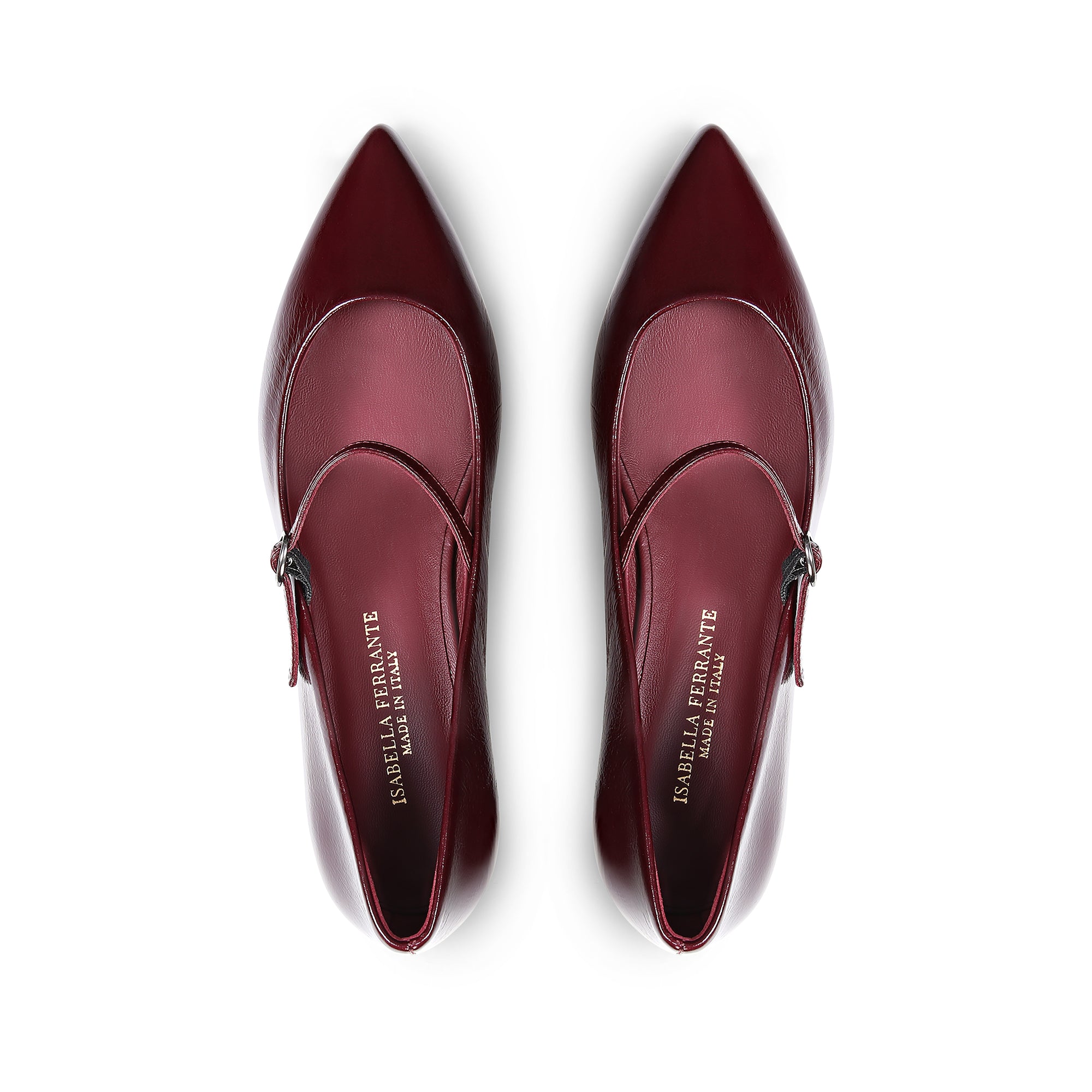 Ballerina in pelle bordeax sfilata tacco 2cm