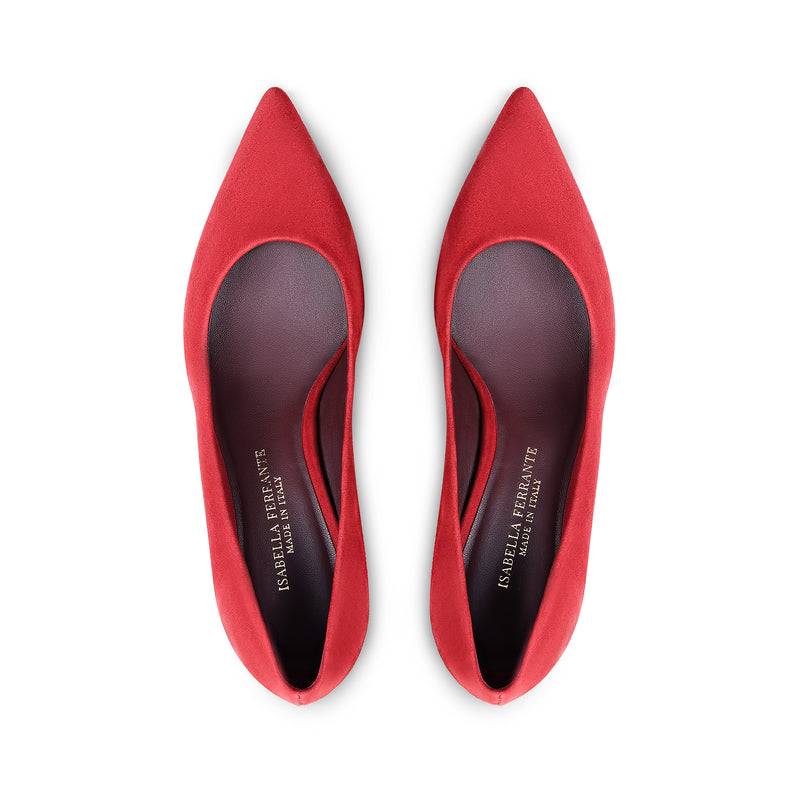 Décolleté Camoscio Rosso, stiletto 30mm