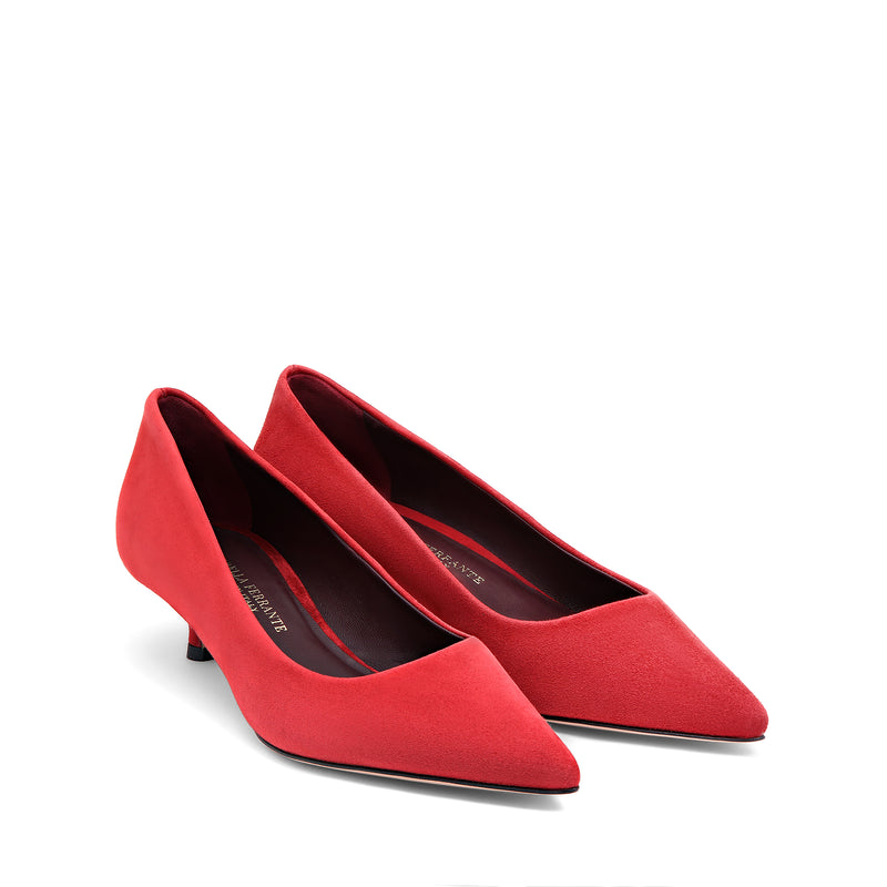 Décolleté Camoscio Rosso, stiletto 30mm