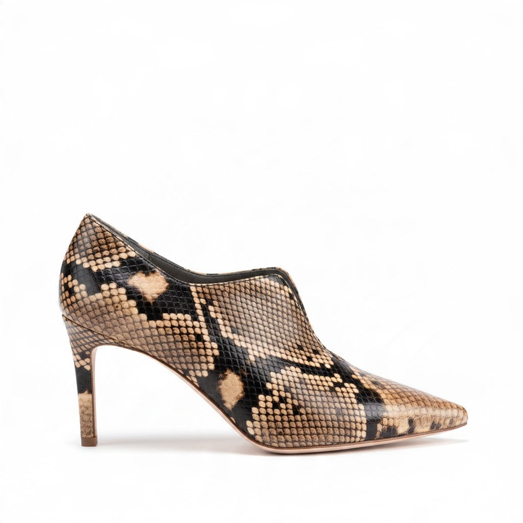 Décolleté Accollata Chiaia Pitone Sabbia, stiletto 70mm