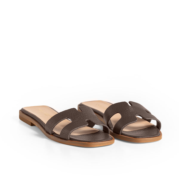 Sandalo Shape "X" Pelle Bottalata Moka