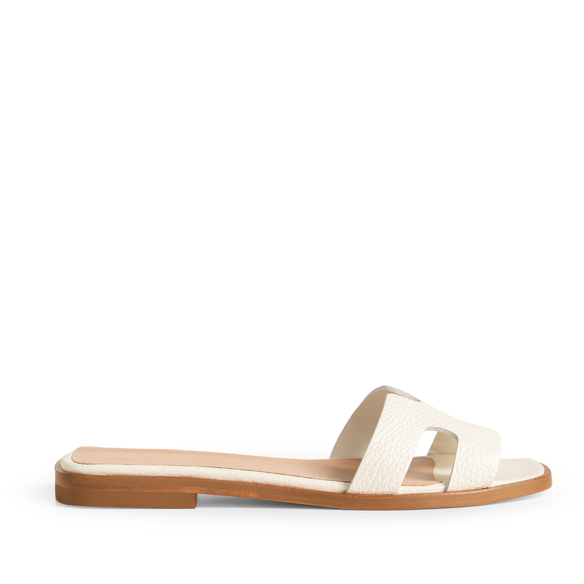 Sandalo Shape "X" Pelle Bottalata Bianca