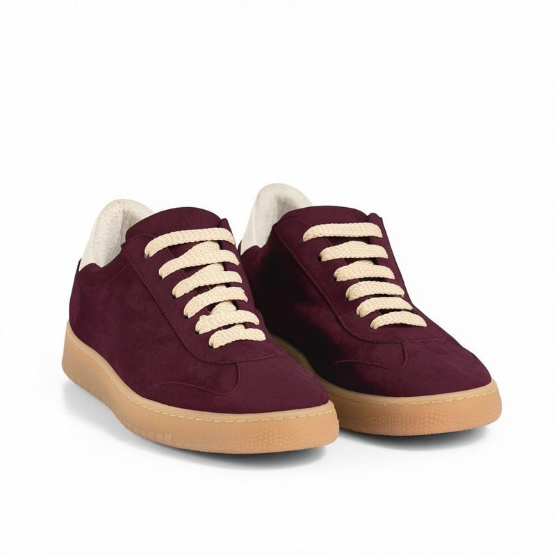 Sneaker Camoscio Bordeaux, suola gomma