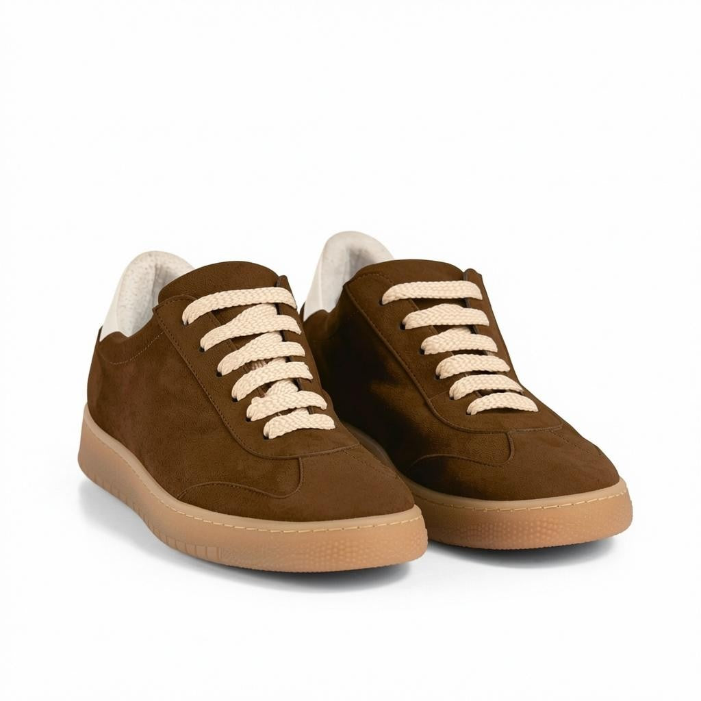 Sneaker Camoscio Moka, suola gomma