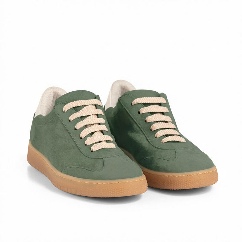 Sneaker Camoscio Loden, suola gomma