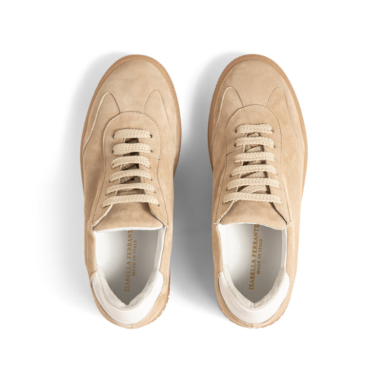 Sneaker Camoscio Sabbia, suola gomma