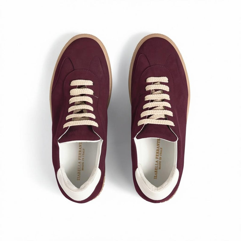 Sneaker Camoscio Bordeaux, suola gomma