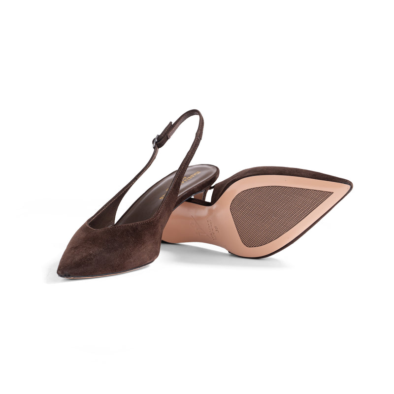 Slingback Posillipo Camoscio Moro, stiletto 55mm
