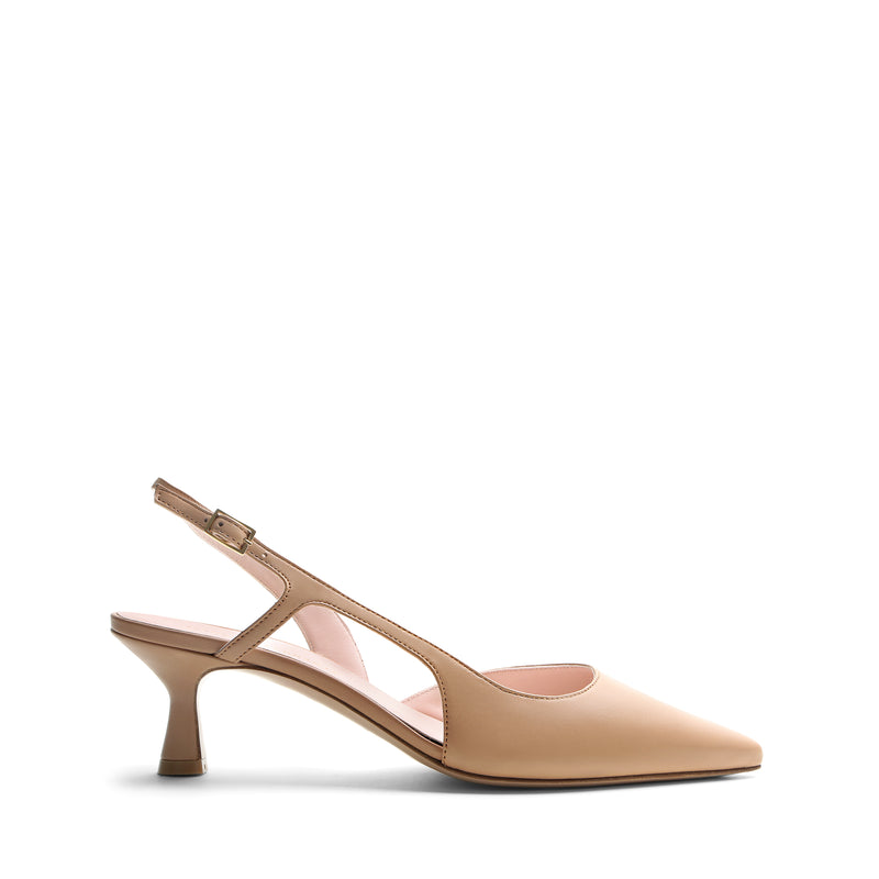 Slingback Nappa Sabbia, rocchetto 55mm