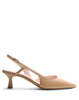 Chanel Nappaleder Sand mit rosa Futter und 55 mm Absatz