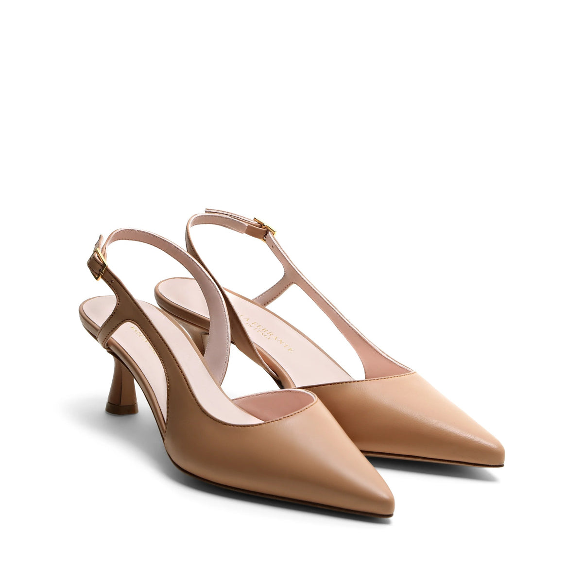 Chanel slingback Isabella Ferrante Posillipo in nappa sabbia con tacco a rocchetto da 55 mm e punta sfilata, vista alternativa