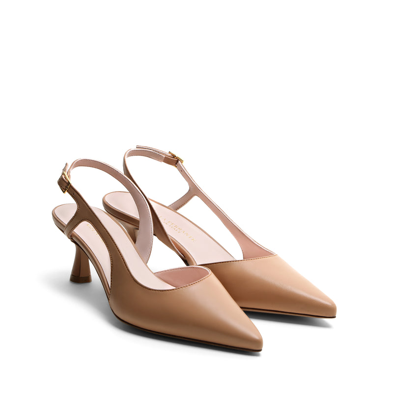 Slingback Nappa Sabbia, rocchetto 55mm
