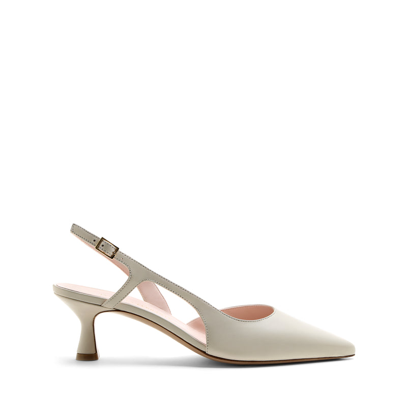 Slingback Nappa Latte, rocchetto 55mm