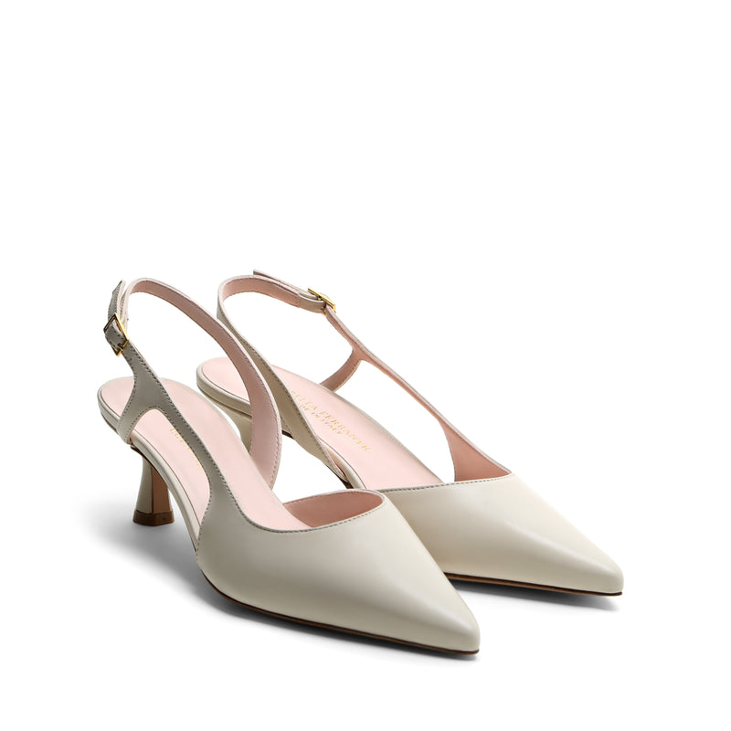 Slingback Nappa Latte, rocchetto 55mm