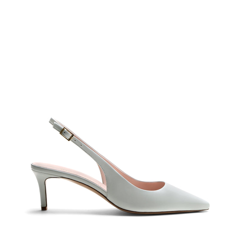 Slingback Nappa Bianca, stiletto 55mm