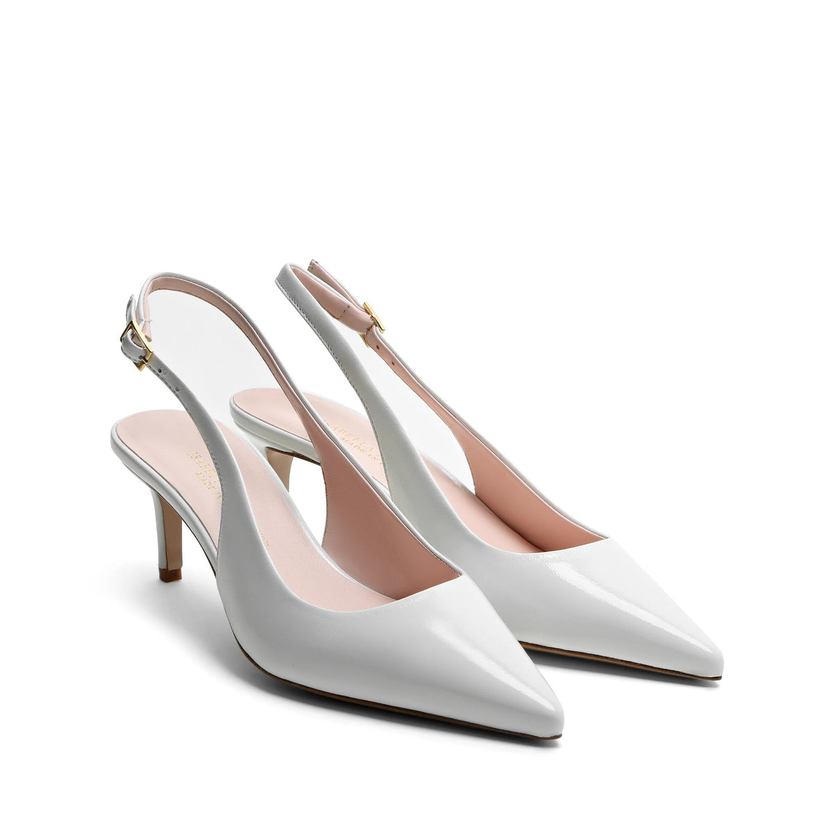 Chanel slingback Isabella Ferrante Posillipo in nappa bianca con tacco a stiletto da 55 mm e punta sfilata, vista alternativa