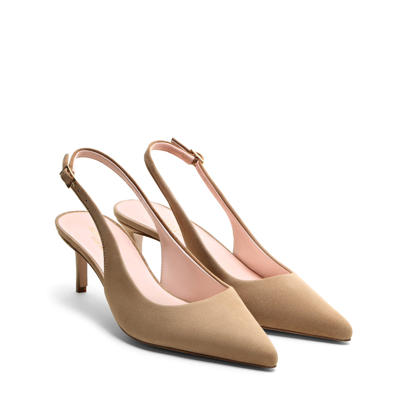 Slingback Camoscio Legno, stiletto 55mm