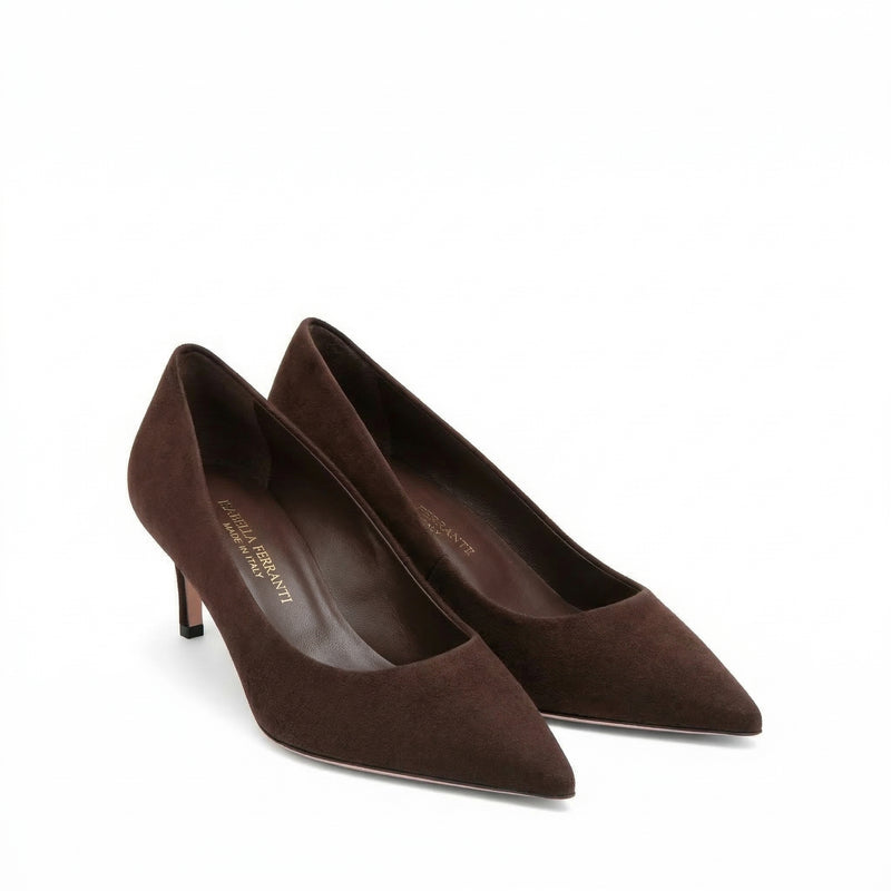 Décolleté Camoscio Cacao, stiletto 55mm