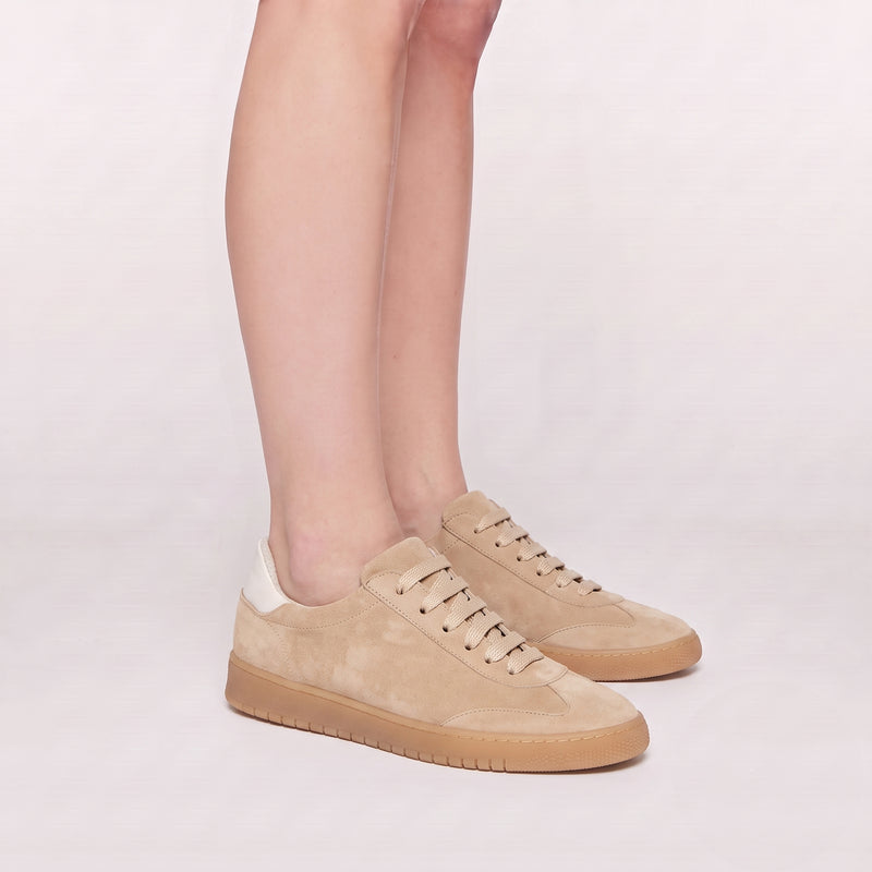 Sneaker Camoscio Sabbia, suola gomma
