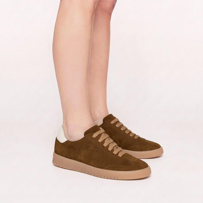Sneaker Camoscio Moka, suola gomma
