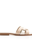 Sandali in Pelle Bottolata Crema e Off White